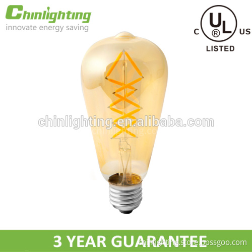 LED Filament bulb S21 ST64 Energy saving light bulb ES UL CE RoHs CUL listed